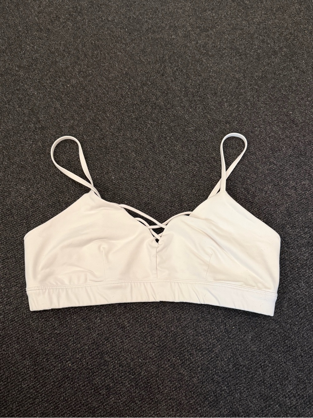 ALO Yoga White Lace-Up Sports Bra